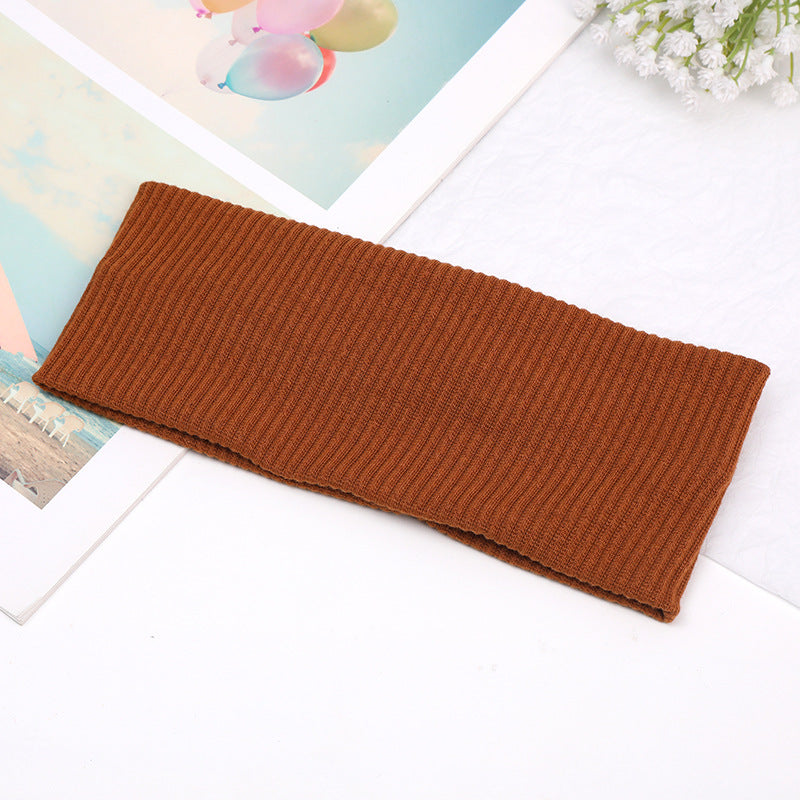 Wholesale Wide Cross Knot Solid Knit Headband